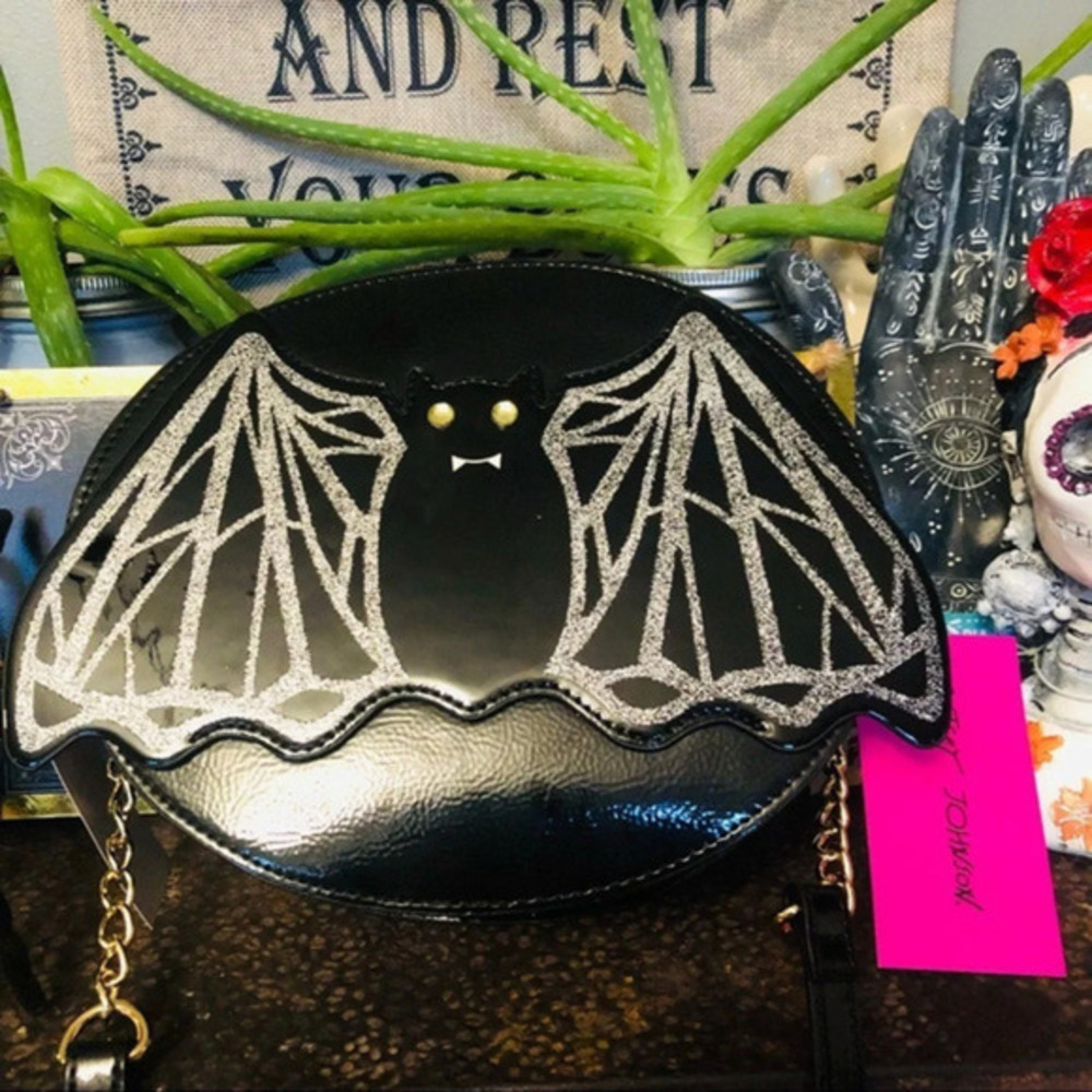 Betsey Johnson Bat Crossbody Bag • Dazzled Eyes • Halloween Purse • NWT